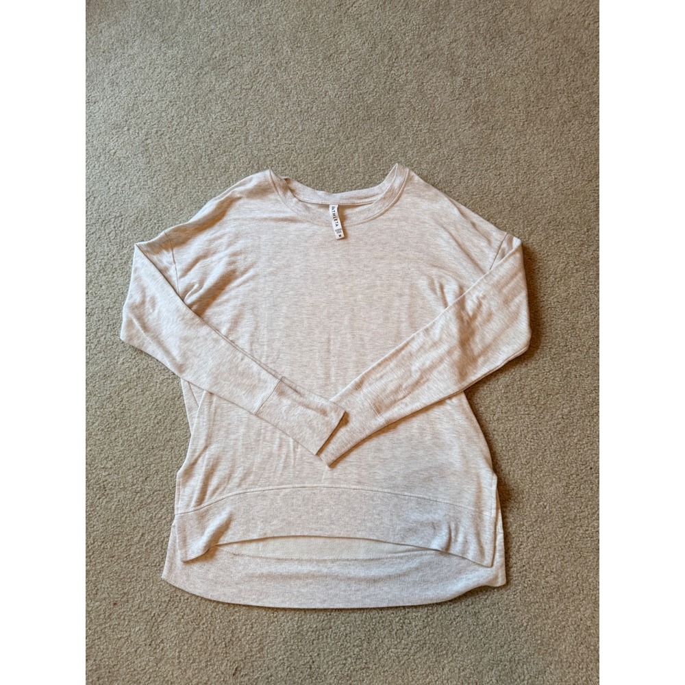 Athleta Womens Light Grey Heather Long Sleeve Thumbhole High-Low Sweatshirt M